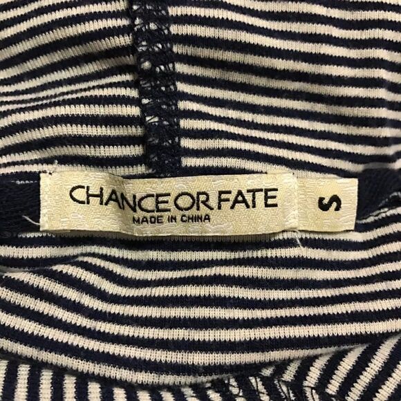 Chance Or Fate Womens Blue/White Long Sleeve Hooded Top Hoodie Shirt - Size S - Picture 5 of 8